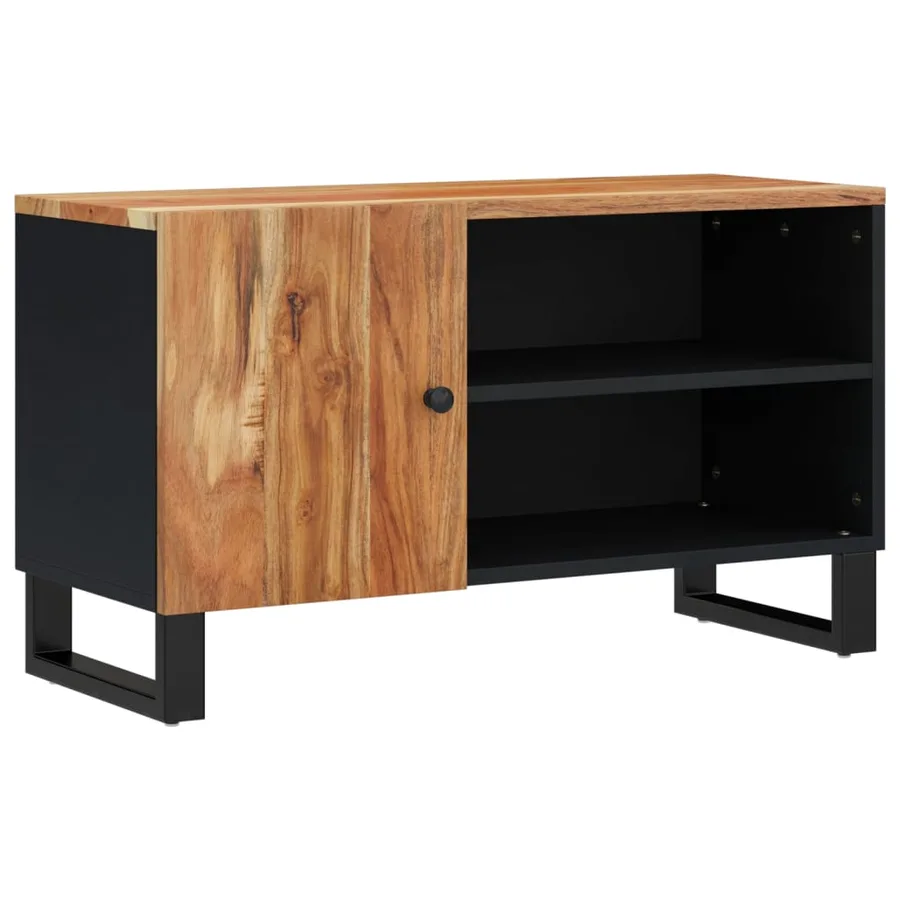 Meuble TV 80x33x46 cm bois d'acacia solide et d'ingénierie - 11
