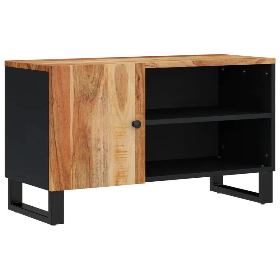 Meuble TV 80x33x46 cm bois d'acacia solide et d'ingénierie - 12