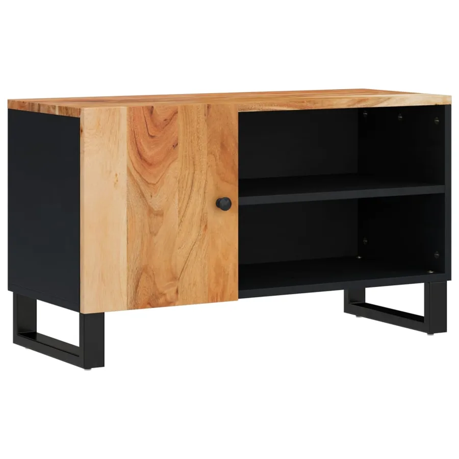 Meuble TV 80x33x46 cm bois d'acacia solide et d'ingénierie - 13