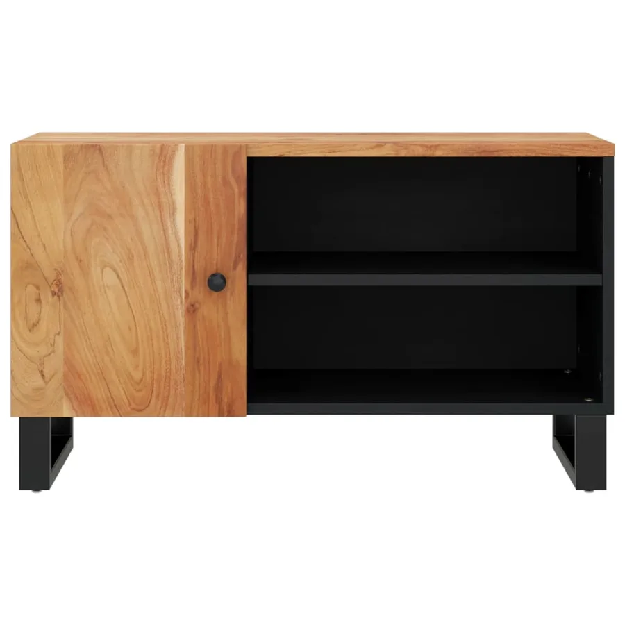 Meuble TV 80x33x46 cm bois d'acacia solide et d'ingénierie - 5