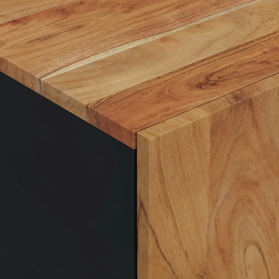 Meuble TV 80x33x46 cm bois d'acacia solide et d'ingénierie - 7