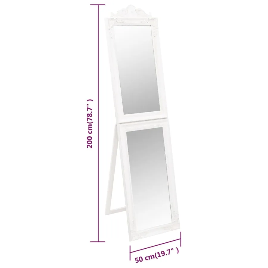 Miroir sur pied Blanc 50x200 cm - 7