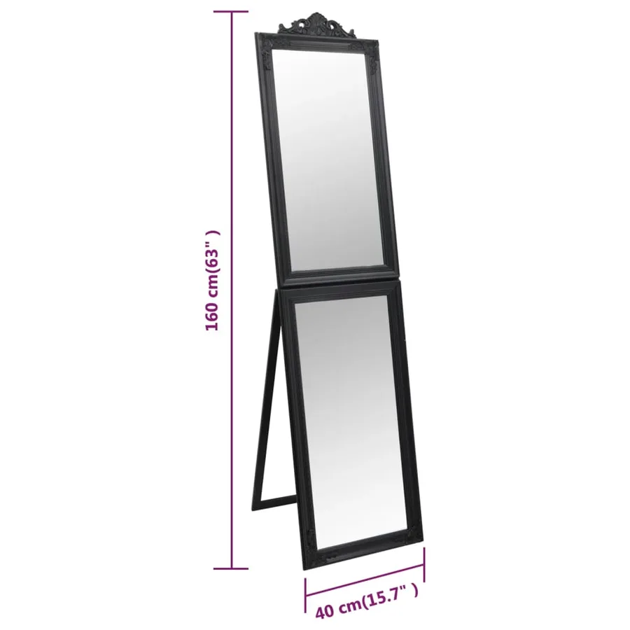 Miroir sur pied Noir 40x160 cm - 7