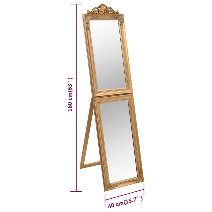 Miroir sur pied Doré 40x160 cm - 7