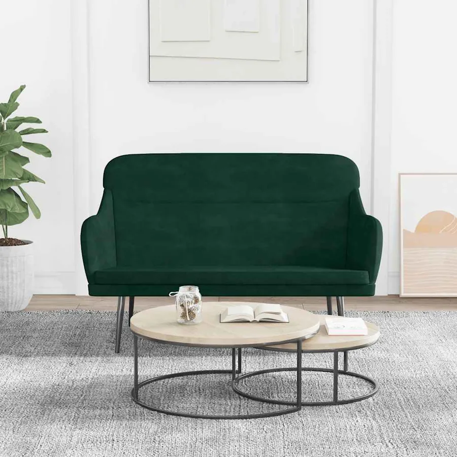 Banc Vert foncé 110x76x80 cm Velours