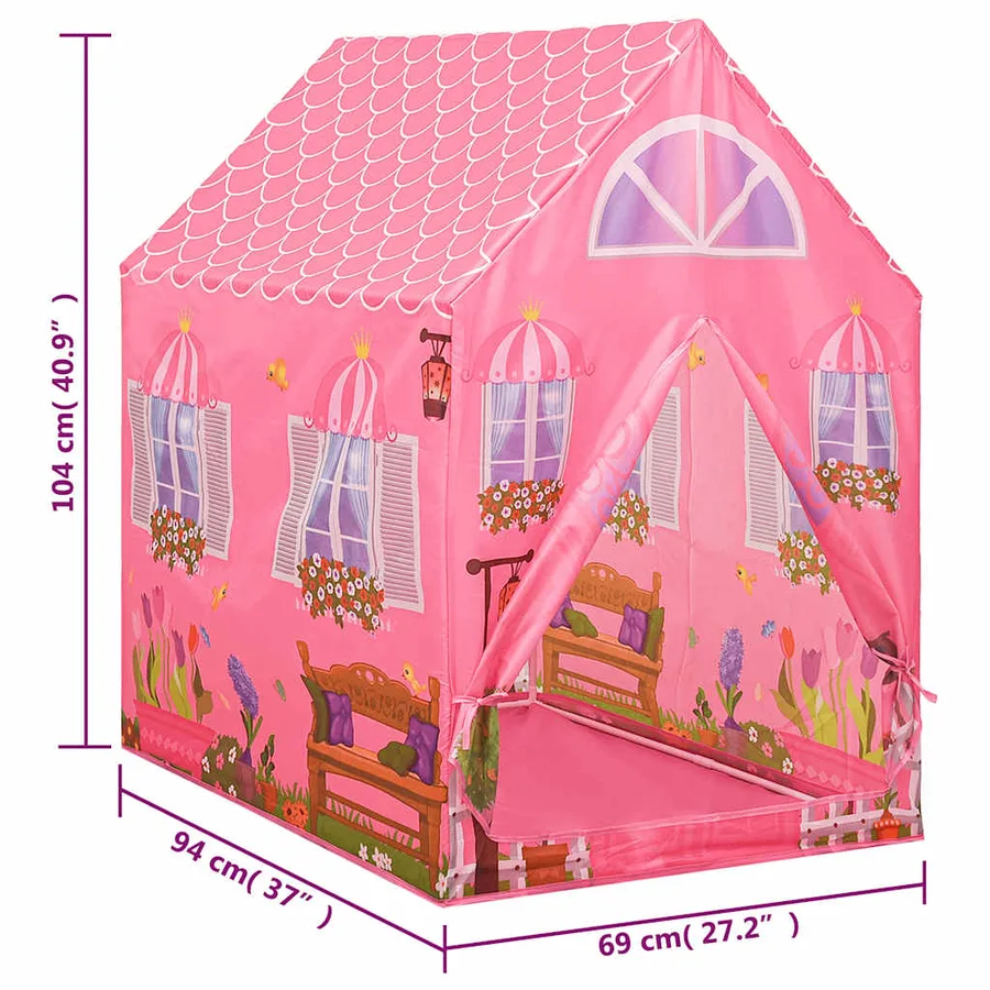 Tente de jeu pour enfants avec 250 balles Rose 69x94x104 cm - 12