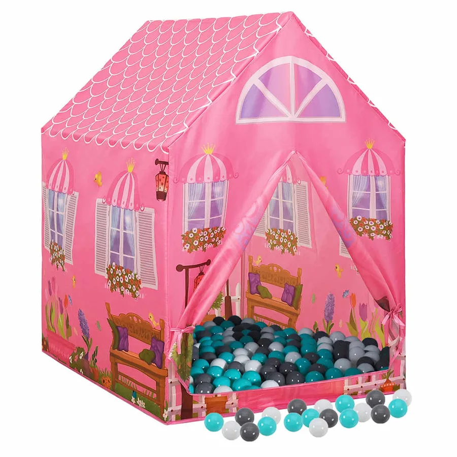 Tente de jeu pour enfants avec 250 balles Rose 69x94x104 cm - 2