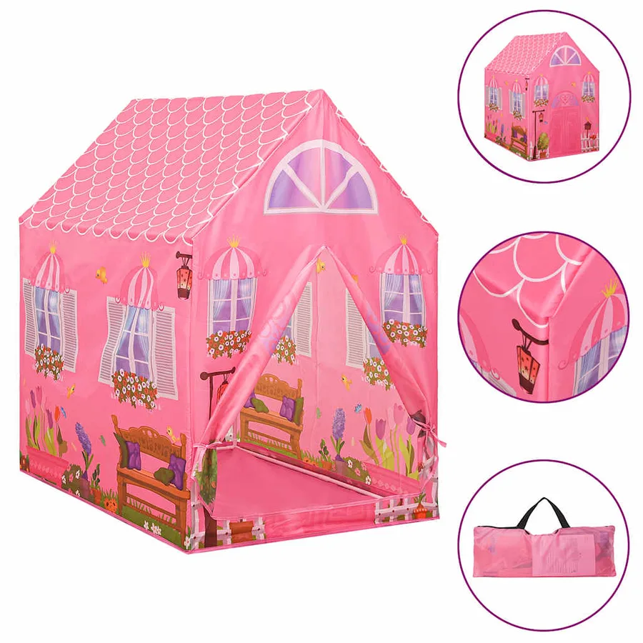 Tente de jeu pour enfants avec 250 balles Rose 69x94x104 cm - 3