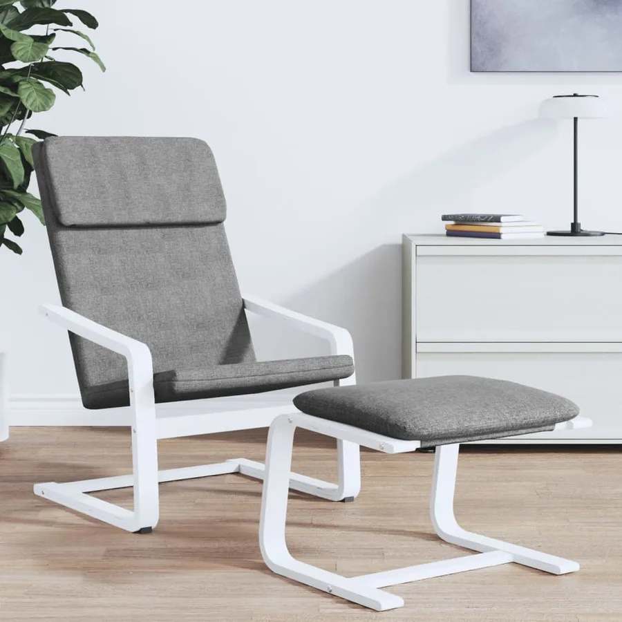Chaise de relaxation Gris foncé Tissu - 3