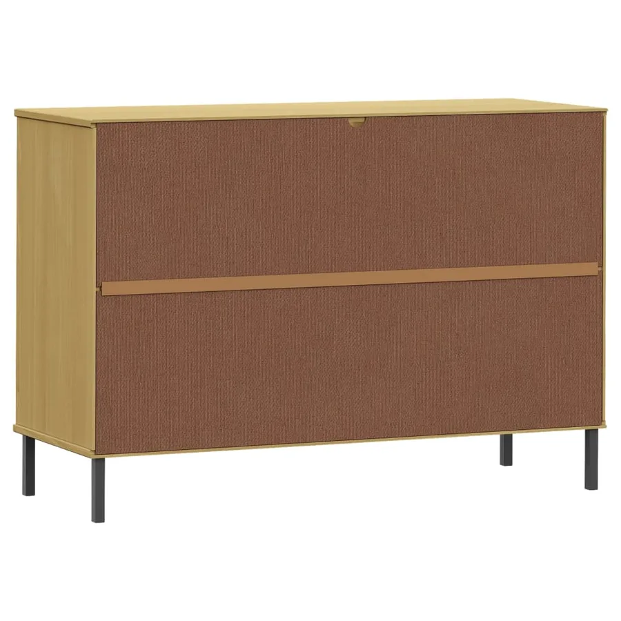 Buffet avec pieds en métal Marron 113x40x77 cm Bois massif OSLO - 7