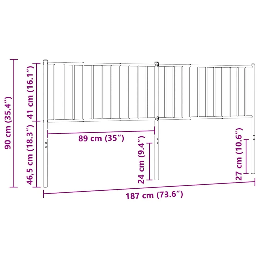 Tête de lit de remplacement métal blanc 180 cm - 7