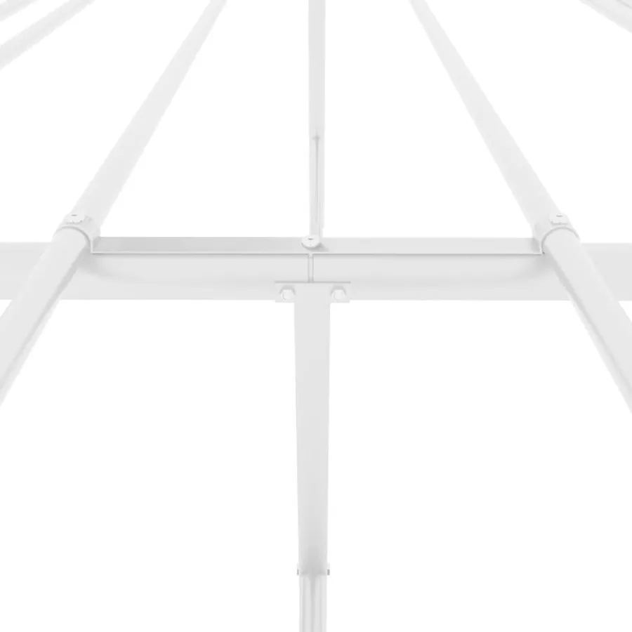 Cadre de lit métal sans matelas blanc 193x203 cm - 7
