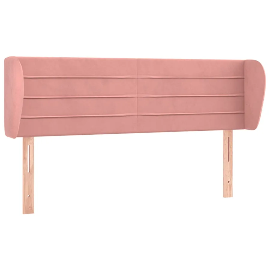 Tête de lit avec oreilles Rose 147x23x78/88 cm Velours - 2