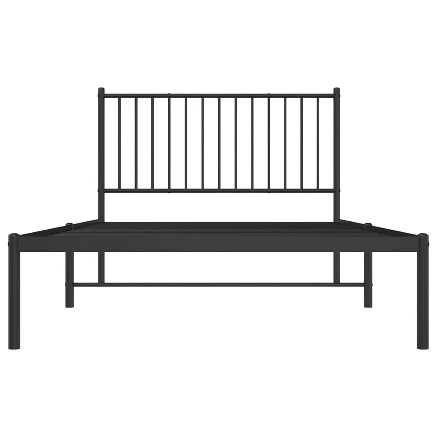 Cadre de lit métal sans matelas avec tête de lit noir 107x203cm - 5