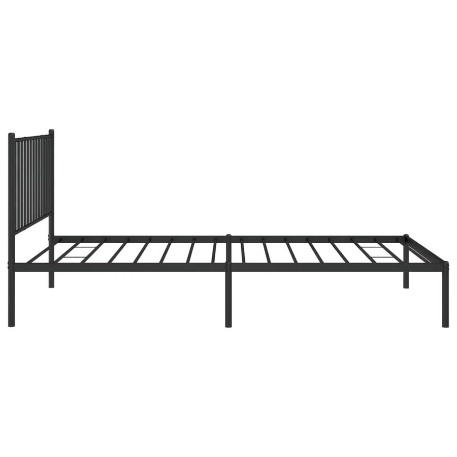 Cadre de lit métal sans matelas avec tête de lit noir 107x203cm - 6