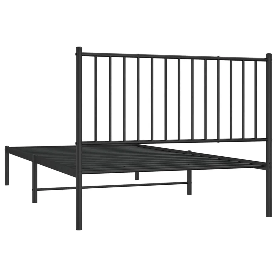 Cadre de lit métal sans matelas avec tête de lit noir 107x203cm - 7