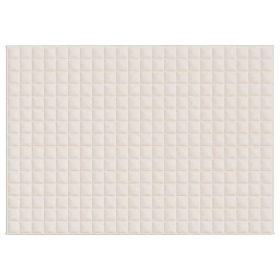 Couverture lestée Crème clair 155x220 cm 7 kg Tissu - 3