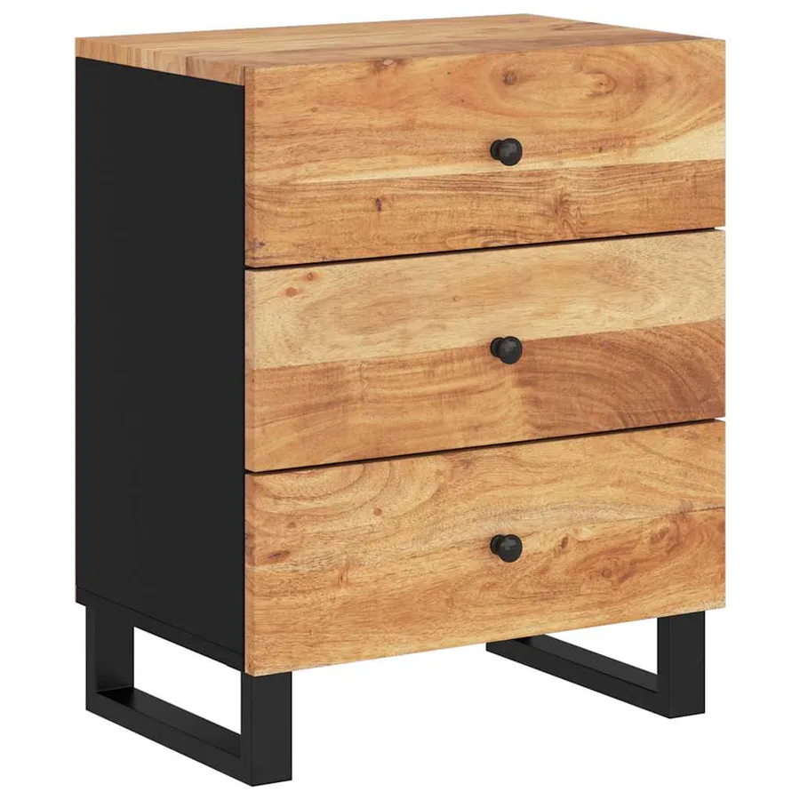 Table de chevet 50x33x62cm Bois d'acacia solide et d'ingénierie - 11