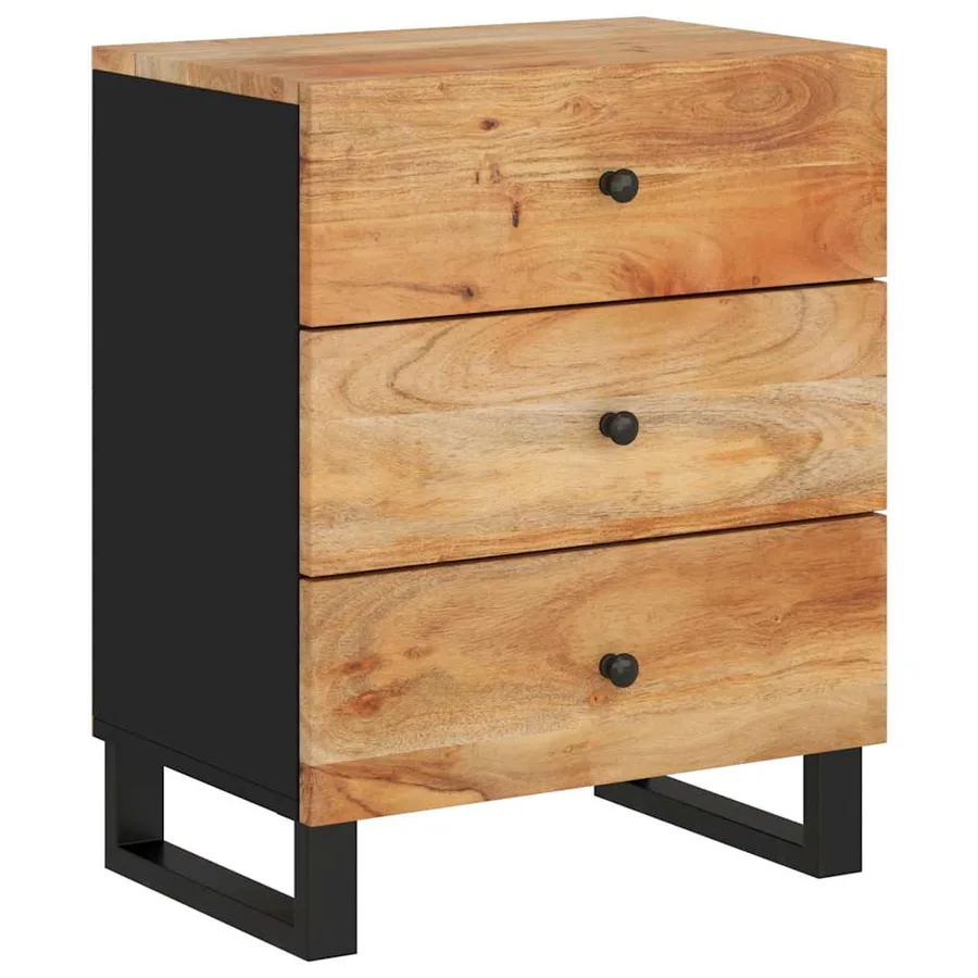 Table de chevet 50x33x62cm Bois d'acacia solide et d'ingénierie - 2