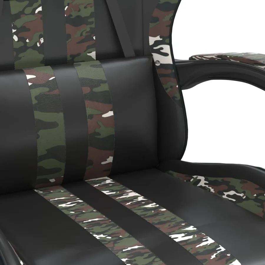 Chaise de jeu pivotante Noir et camouflage Similicuir - 6