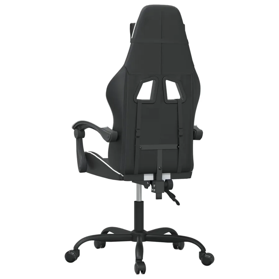Chaise de jeu pivotante Noir et blanc Similicuir - 5