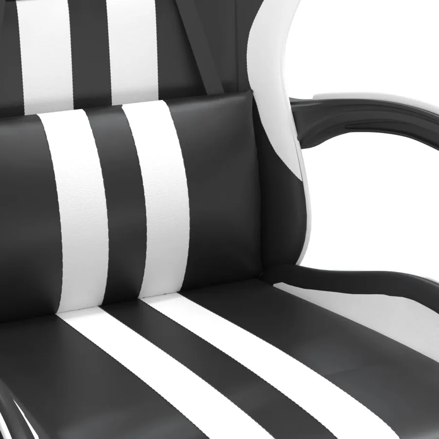 Chaise de jeu pivotante Noir et blanc Similicuir - 6