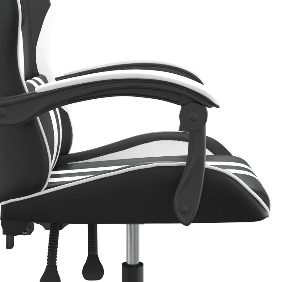Chaise de jeu pivotante Noir et blanc Similicuir - 7