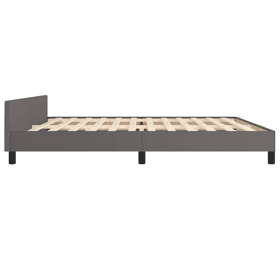 Cadre de lit avec tête de lit sans matelas gris 200x200 cm - 6