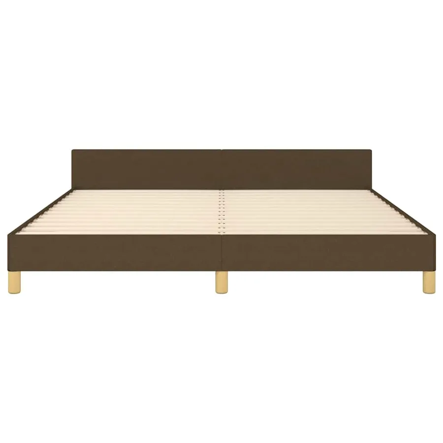 Cadre de lit sans matelas marron foncé 160x200 cm tissu - 5
