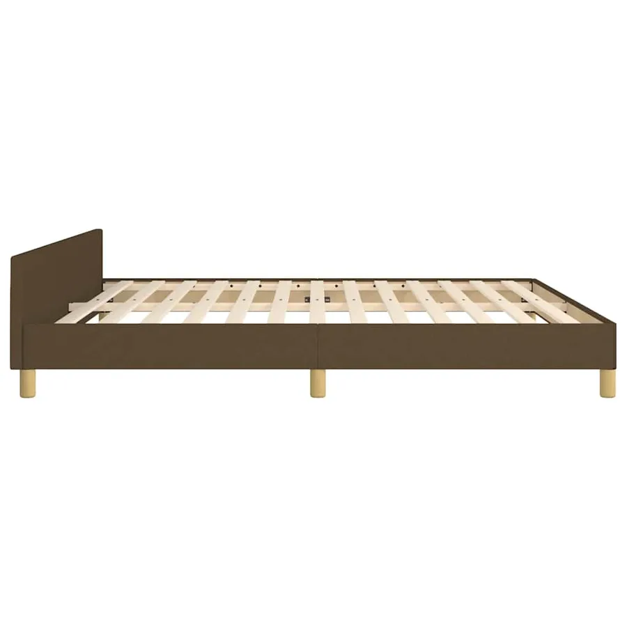 Cadre de lit sans matelas marron foncé 160x200 cm tissu - 6