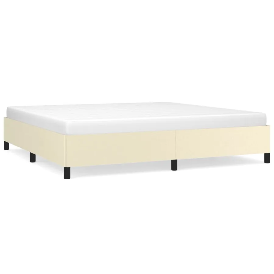 Cadre de lit sans matelas crème 200x200 cm similicuir - 2