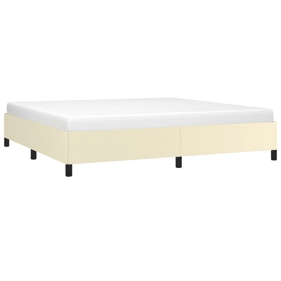Cadre de lit sans matelas crème 200x200 cm similicuir - 3