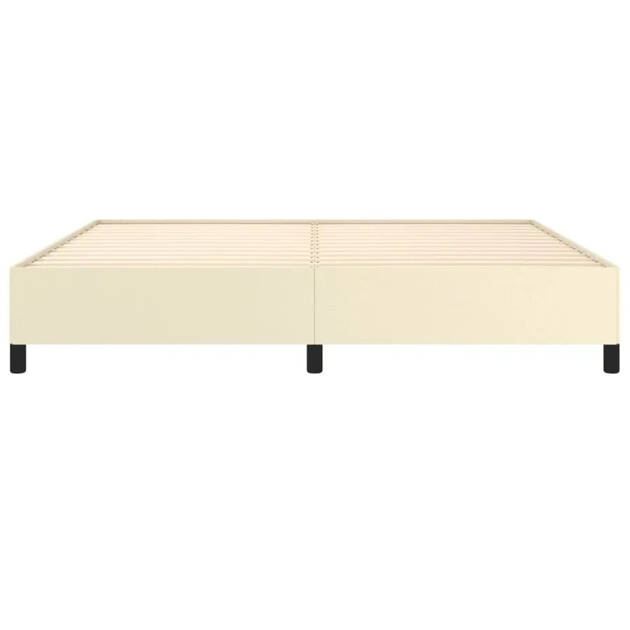 Cadre de lit sans matelas crème 200x200 cm similicuir - 5