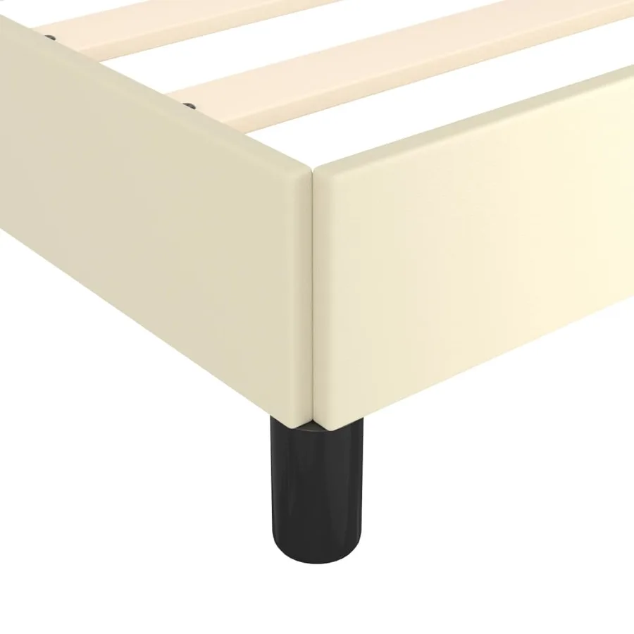 Cadre de lit sans matelas crème 200x200 cm similicuir - 7