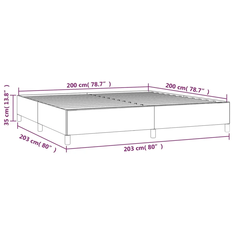 Cadre de lit sans matelas crème 200x200 cm similicuir - 9