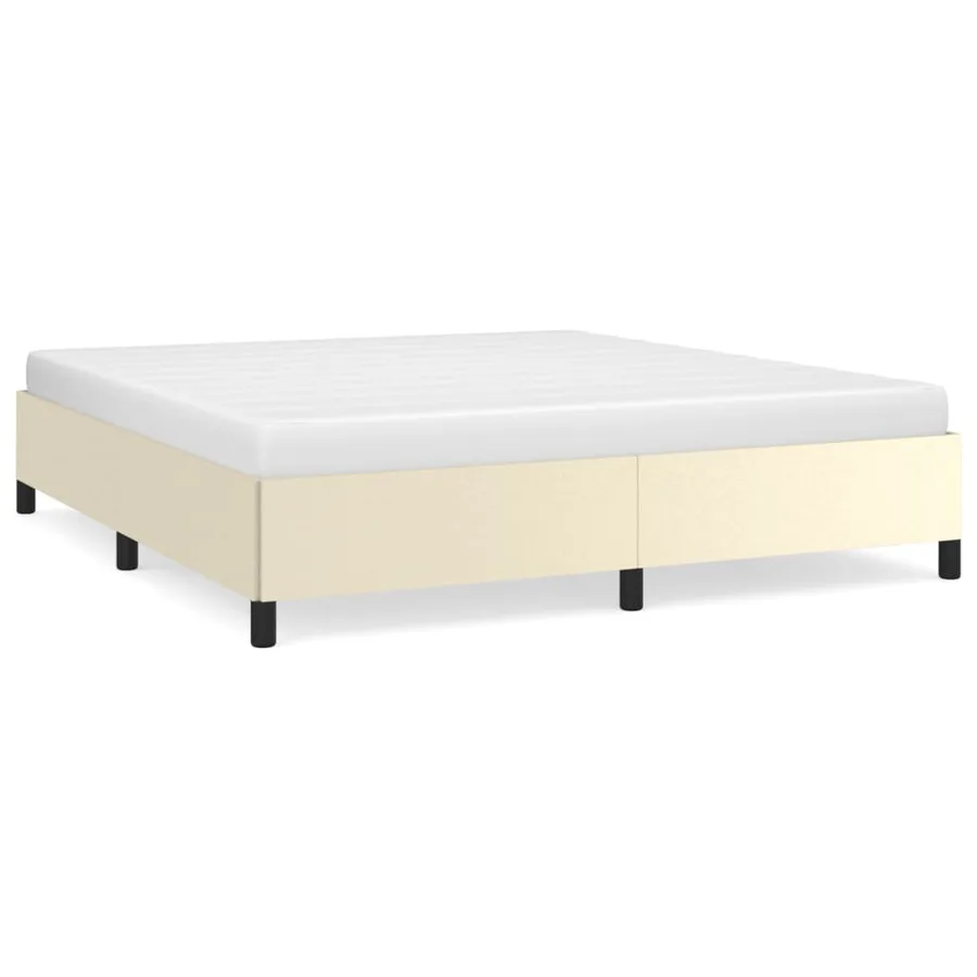 Cadre de lit sans matelas Crème 160x200 cm Similicuir - 2