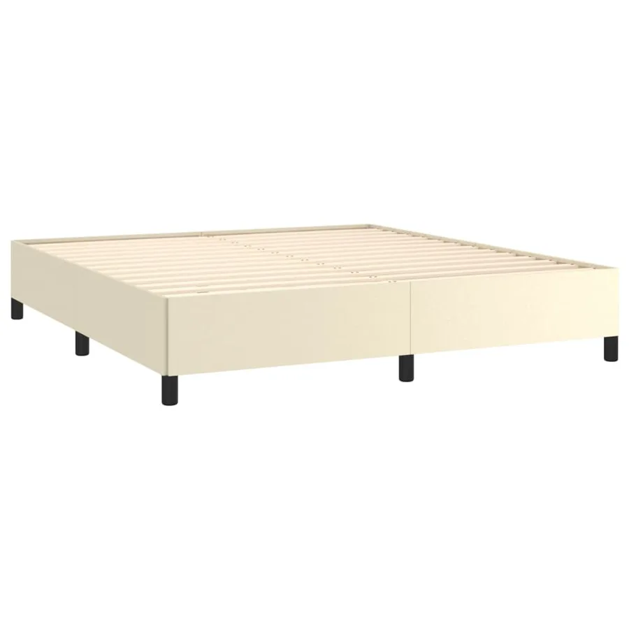Cadre de lit sans matelas Crème 160x200 cm Similicuir - 4
