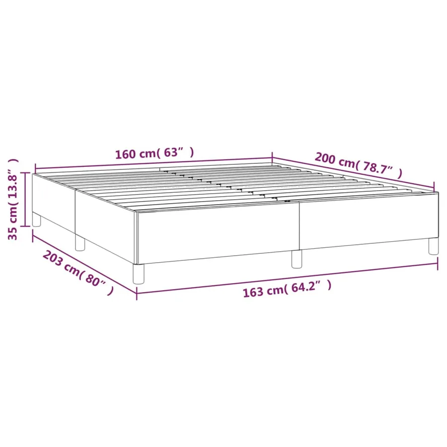 Cadre de lit sans matelas Crème 160x200 cm Similicuir - 9