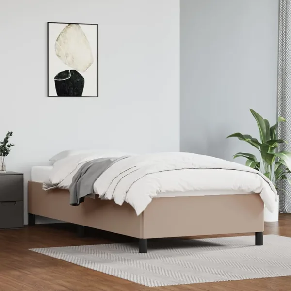 Cadre de lit sans matelas cappuccino 100x200 cm similicuir