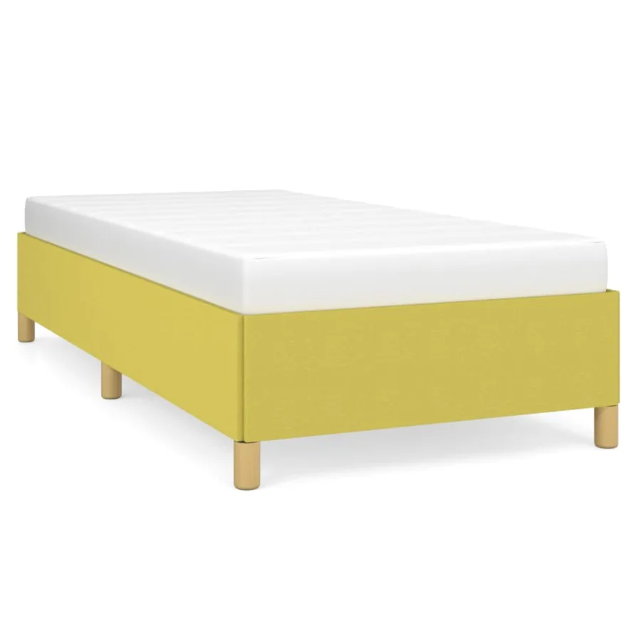 Cadre de lit sans matelas vert 90x200 cm tissu - 2