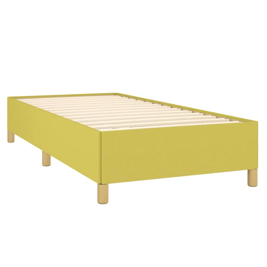 Cadre de lit sans matelas vert 90x200 cm tissu - 4