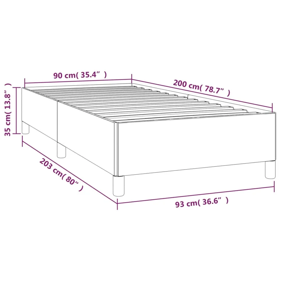 Cadre de lit sans matelas vert 90x200 cm tissu - 9