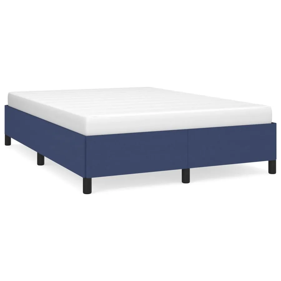 Cadre de lit sans matelas bleu 140x200 cm tissu - 2