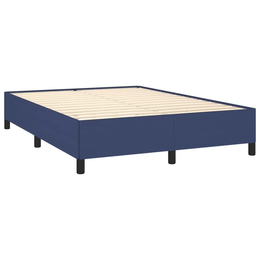 Cadre de lit sans matelas bleu 140x200 cm tissu - 3