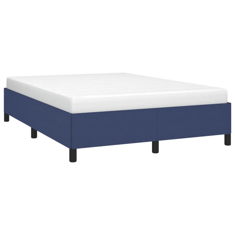 Cadre de lit sans matelas bleu 140x200 cm tissu - 4