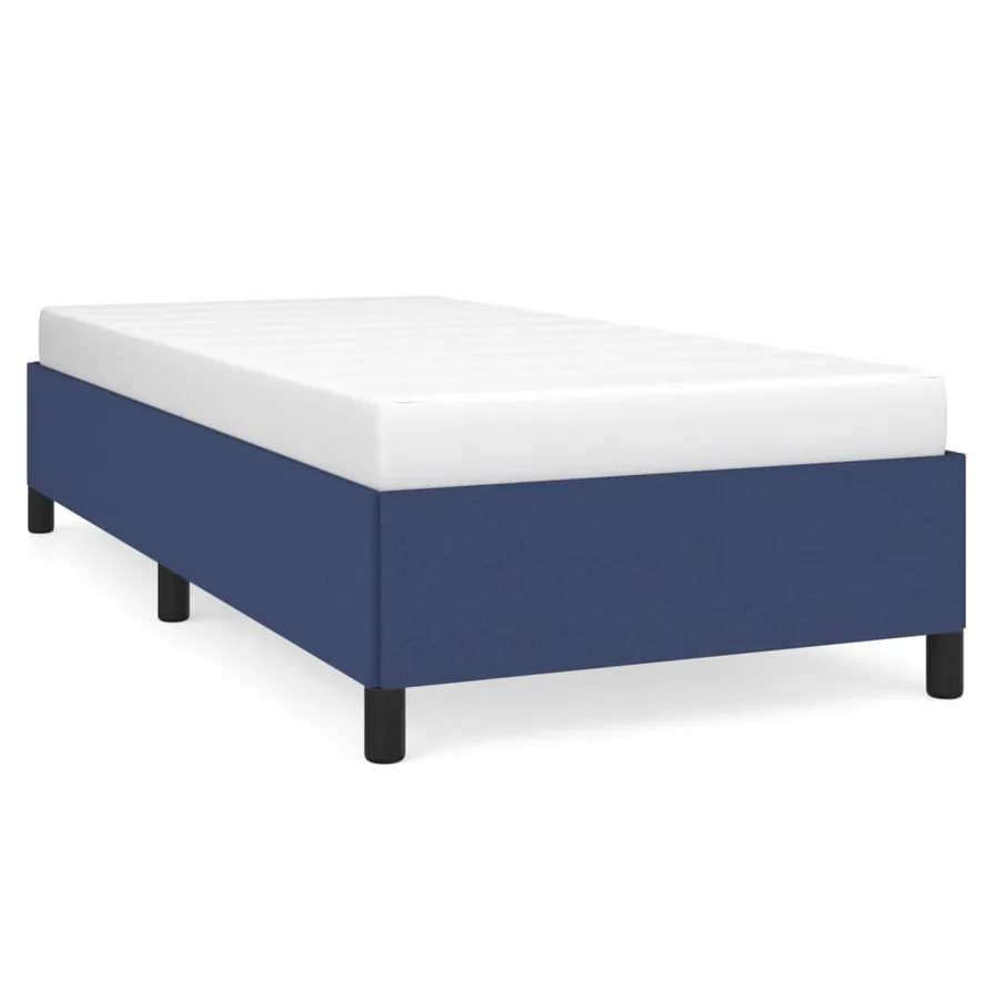 Cadre de lit sans matelas bleu 90x190 cm tissu - 2