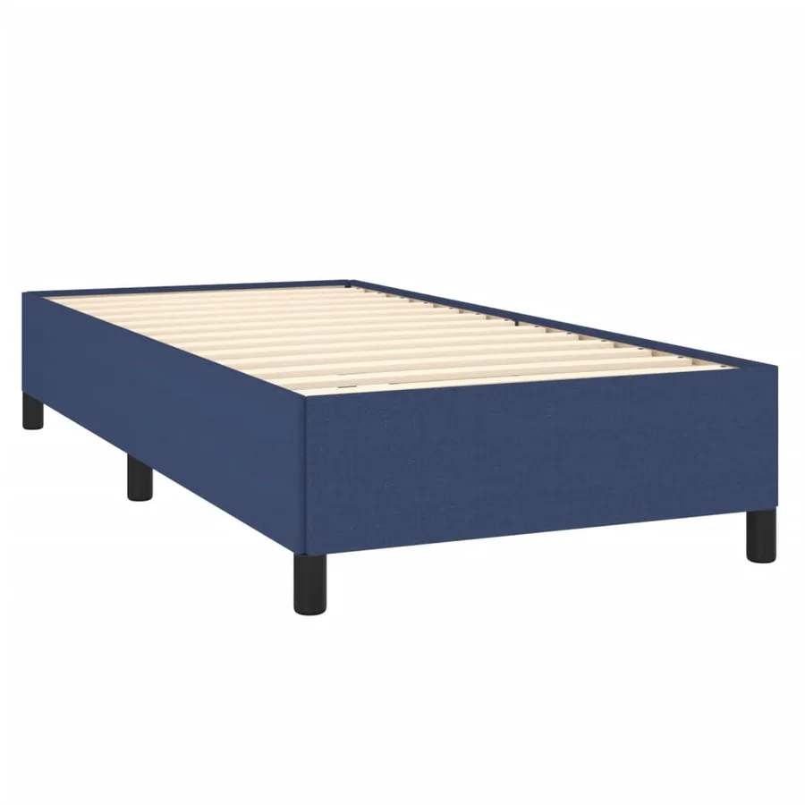 Cadre de lit sans matelas bleu 90x190 cm tissu - 3