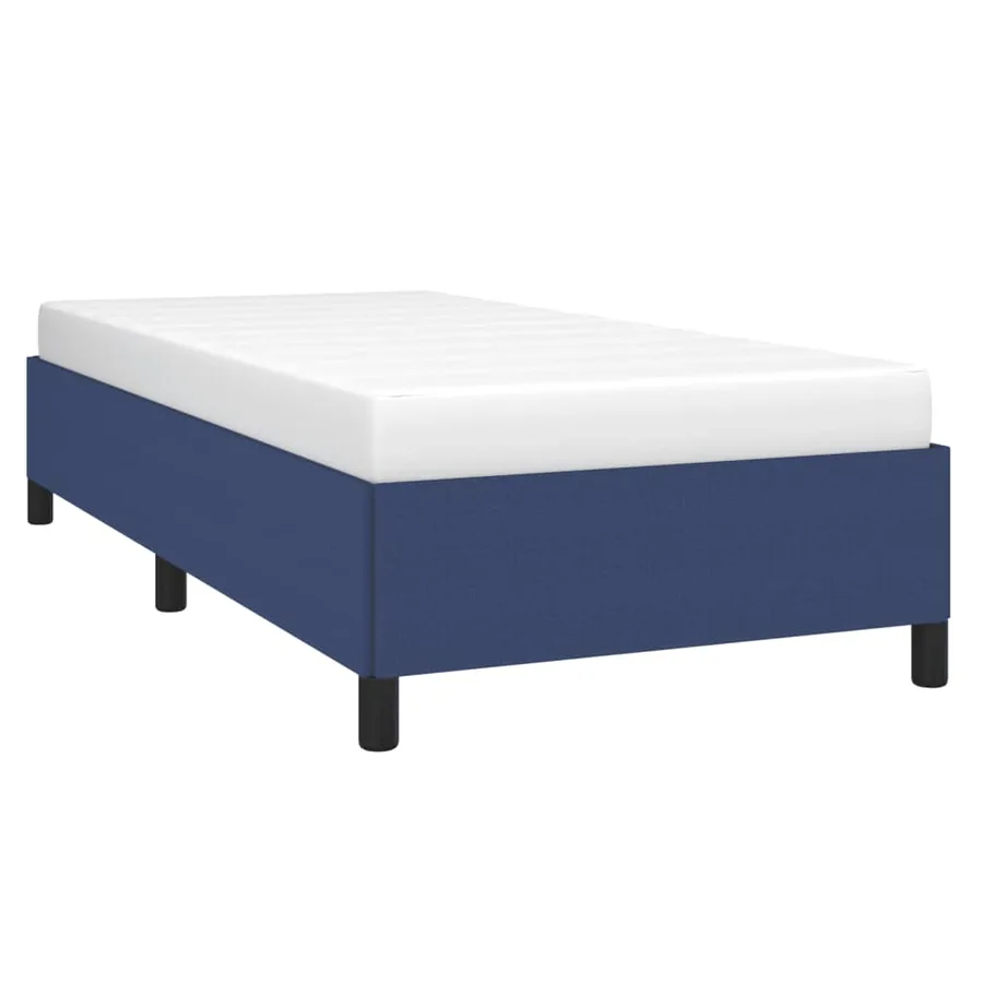 Cadre de lit sans matelas bleu 90x190 cm tissu - 4