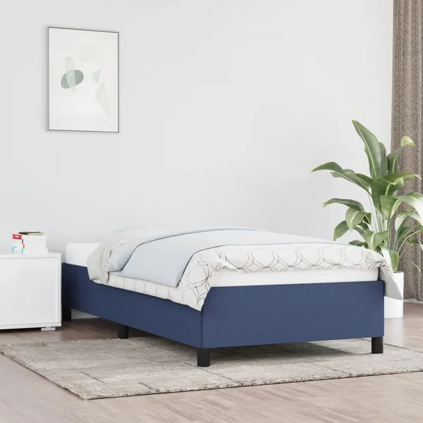 Cadre de lit sans matelas bleu 80x200 cm tissu