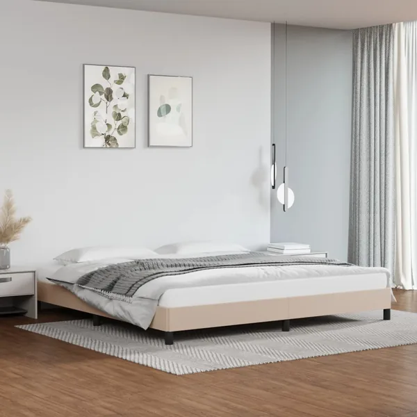Cadre de lit sans matelas cappuccino 200x200 cm similicuir